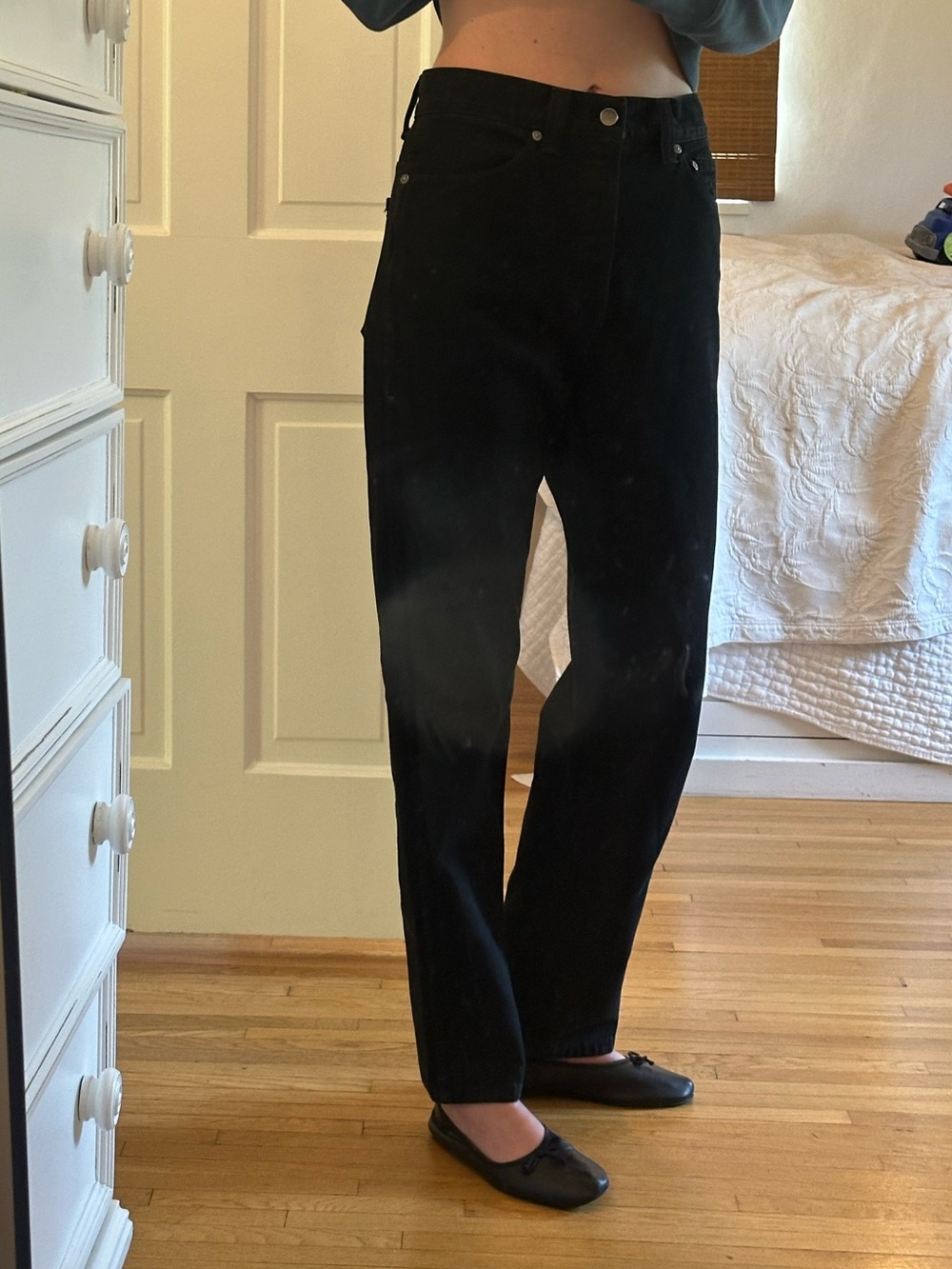 KHAITE straight leg black Corben jeans size 26 - Picture 3 of 3